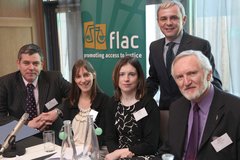 Paul Mageean, PILS; Melissa Murray, PILS; Jo Kenny, PILA, Michael Farrell, FLAC and Colin Daly, Northside Community Law Centre (standing)