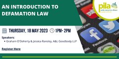 PILA Legal Education Session - Defamation Law 18 May 2023