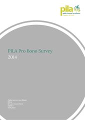 Publication cover - PILA Pro Bono Survey 2014