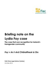Publication cover - Briefing note on Foy Case